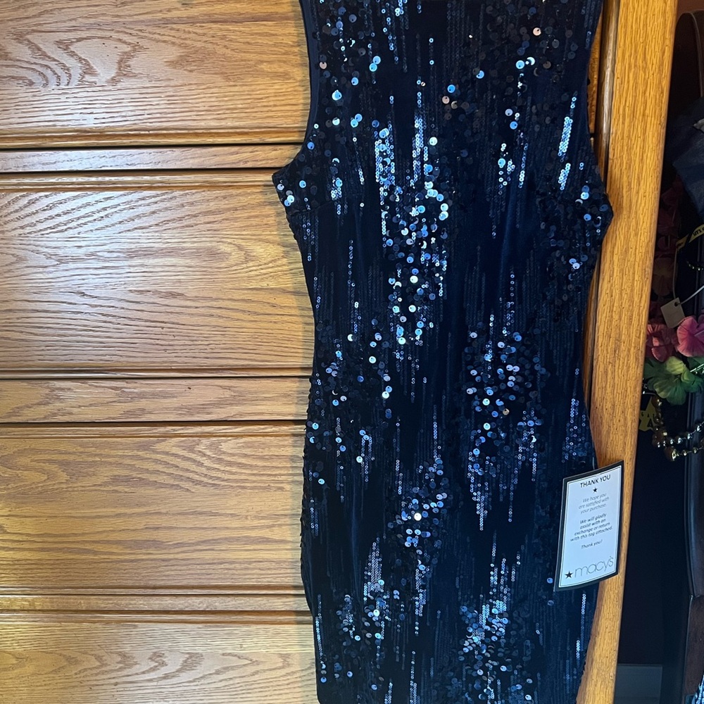 Macy's Black Sequin Mini Dress